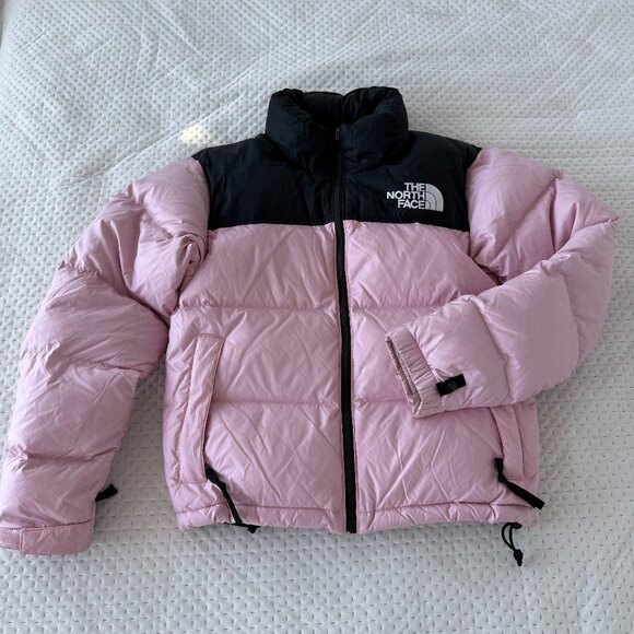 THE NORTH FACE WOMENS 1996 RETRO NUPTSE 700 FILL BABY PINK PUFFER JACKET XS - Picture 1 of 6